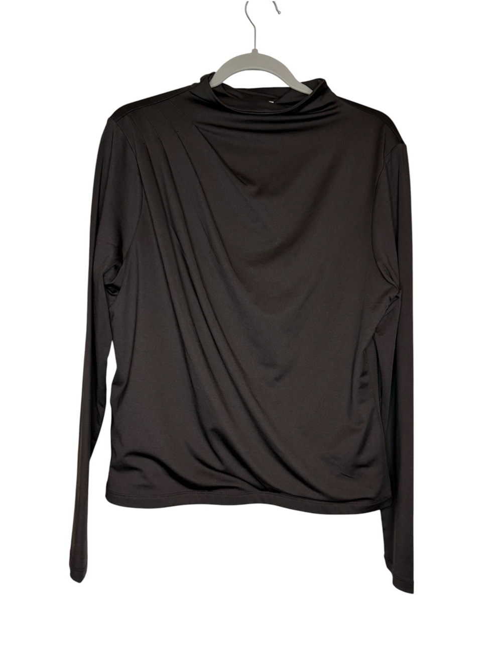 Evereve Ashlin Draped Long Sleeve Top Black Size Large NWT